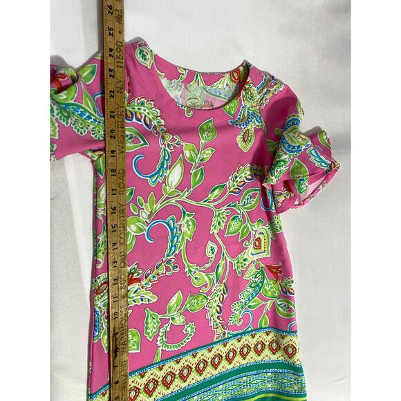 NEW Pappagallo Short Sleeve Dress– Pink Paisley/Geo Print – Size S Lightweight - Picture 8 of 9